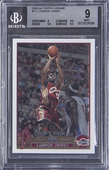 2003-04 Topps Chrome #111 LeBron James Rookie Card - BGS MINT 9 